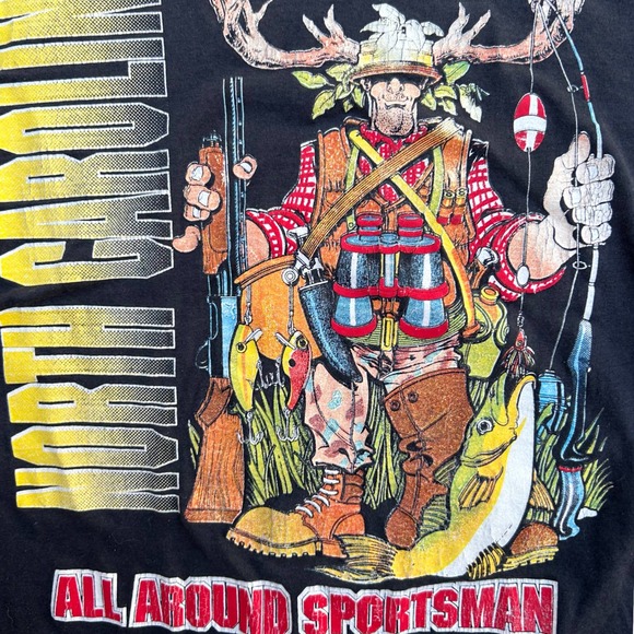 1980s Outdoors Sportsman’s Novelty T Shirt Single Stitch / Men’s Medium * - Picture 2 of 4